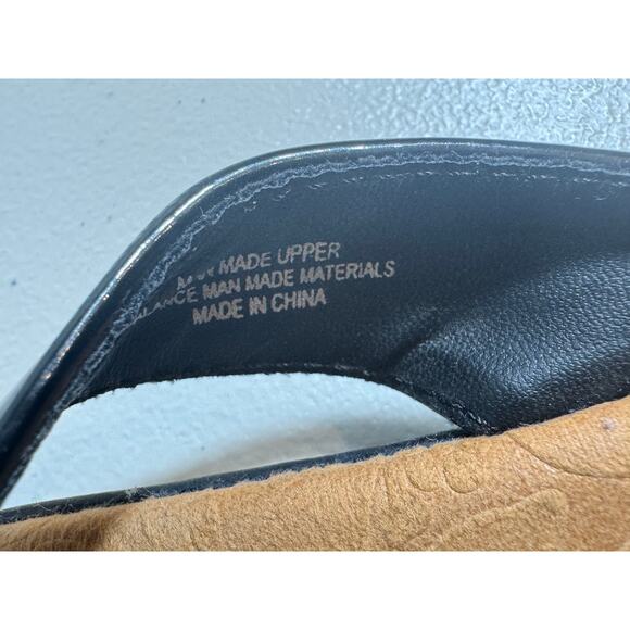 b. o .c. sandals black patent leather vegan flip flops padded insole comfy Sz 8 - Picture 8 of 8